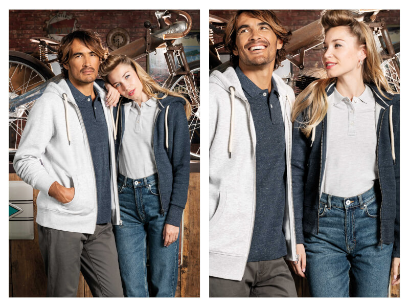 Kariban - Vintage zipped hooded sweatshirt