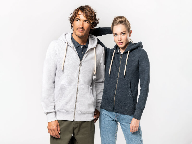 Kariban - Vintage zipped hooded sweatshirt