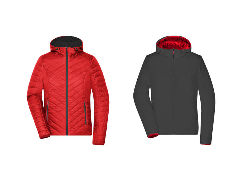 Jacka Lightweight Dam - UTSIDA OCH INSIDA - Red/Carbon