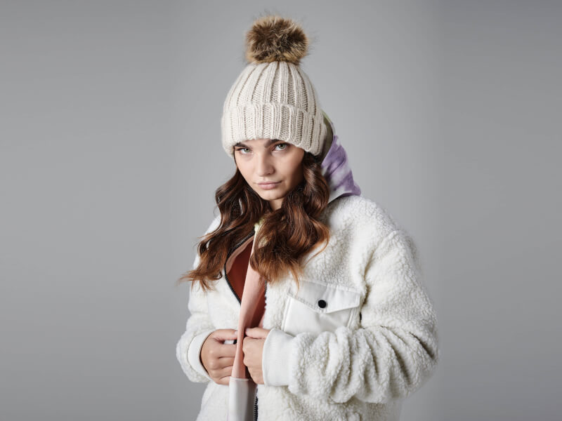 Beechfield - Faux Fur Pop Pom Chunky Beanie