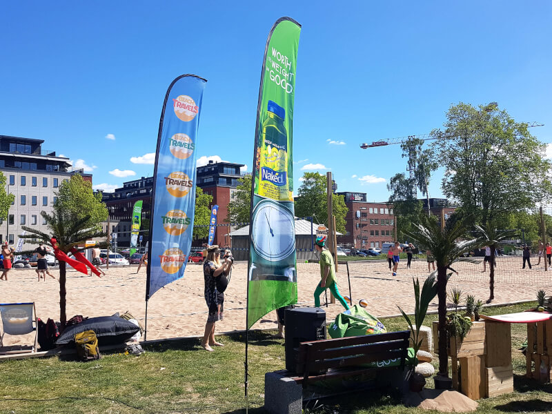 Beachflaggor på Gärdet