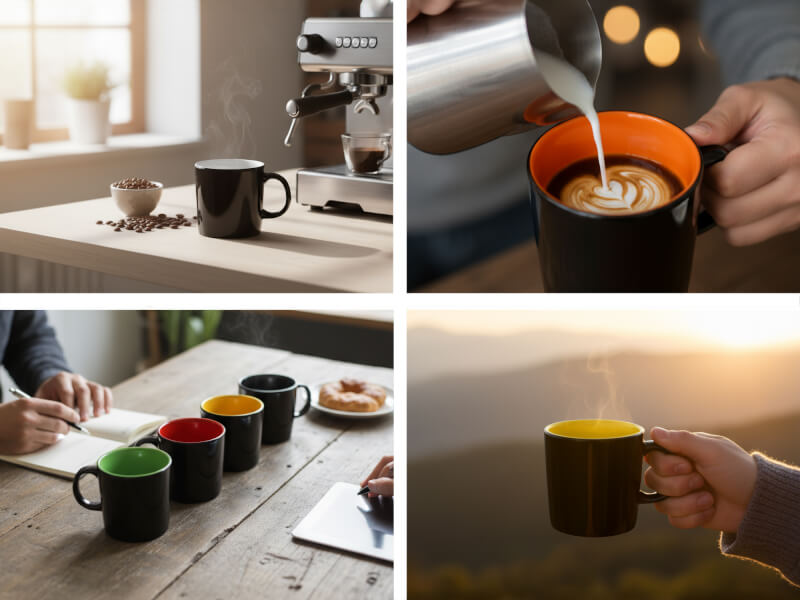 Stengodsmugg Emma Blank Svart