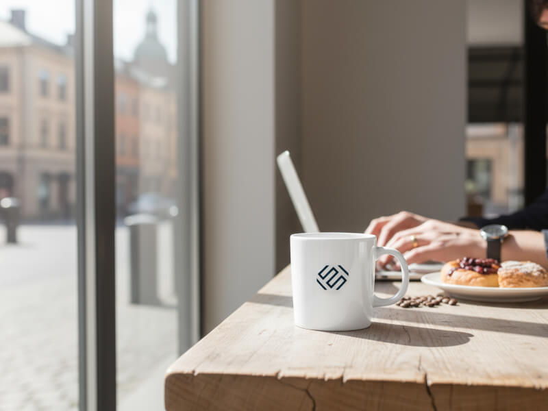 Stengodsmugg Emma Blank Vit