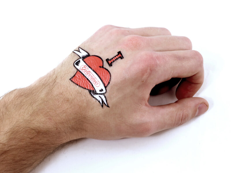 Exempel på gnuggis / engångstatuering