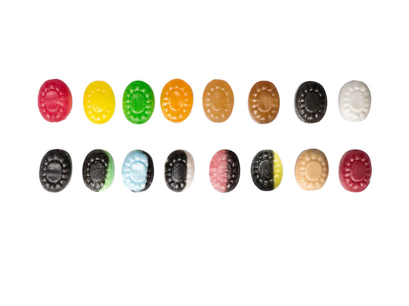 Karameller i tvistat papper