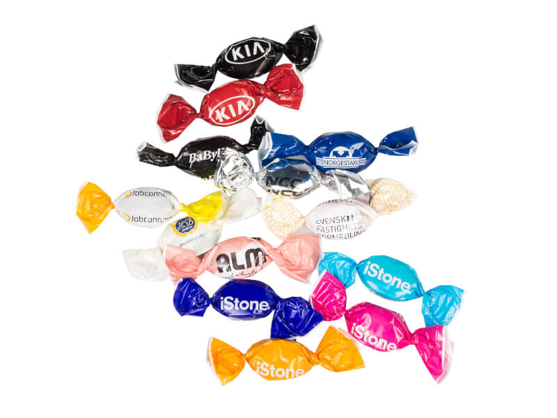 Karameller i tvistat papper