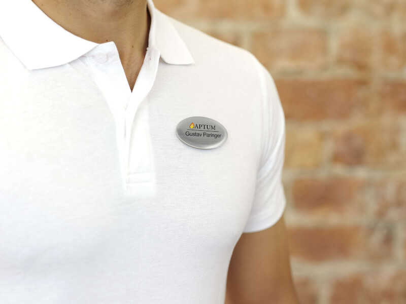 Namnskylt - Rektangel 1 - Silver - Fastsatt med magnetfäste