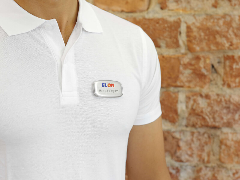 Namnskylt - Rundad 1 - Fastsatt med magnetfäste