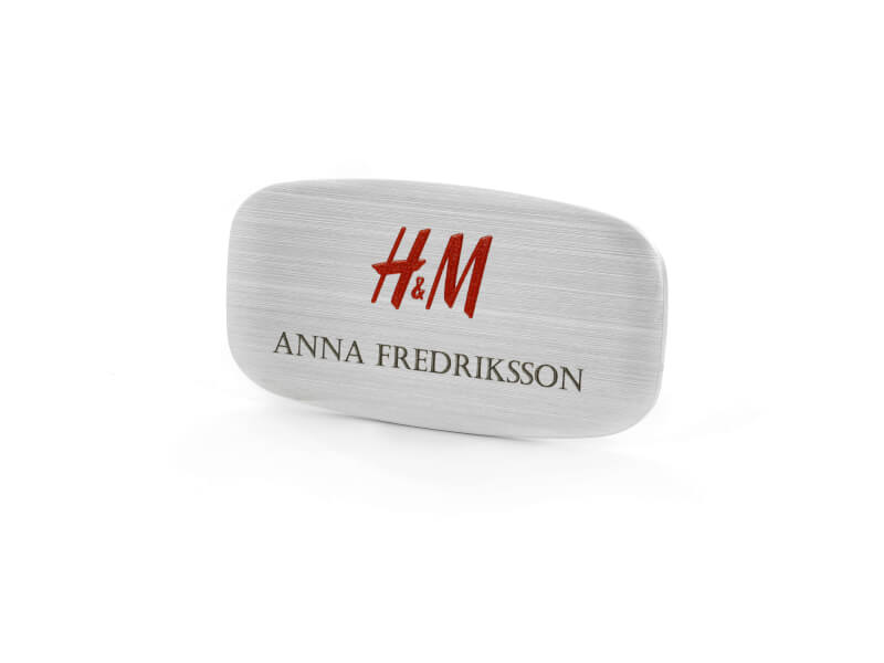 Namnskylt - Rundad 2 - Silver