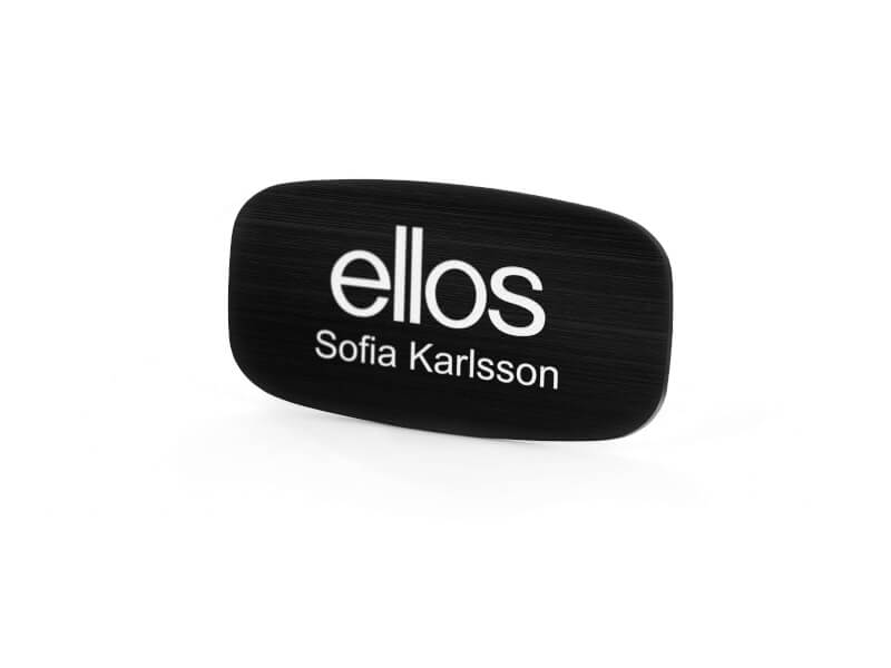 Namnskylt - Rundad 2 - Svart