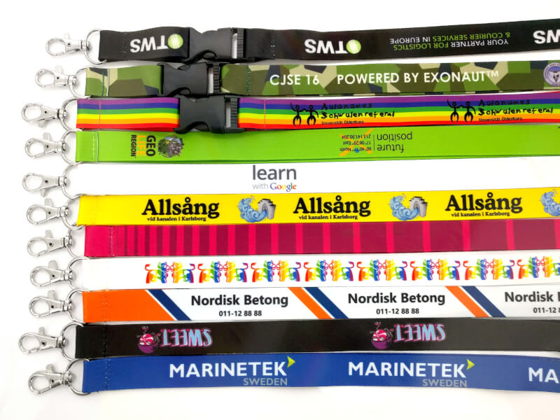 Exempel på Digitaltryckta Nyckelband 20 mm bredd