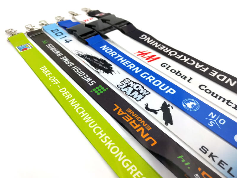 Exempel på Digitaltryckta Nyckelband 25 mm bredd