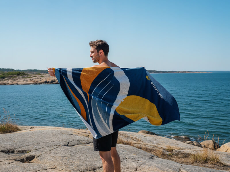 Fototryckt velourhandduk