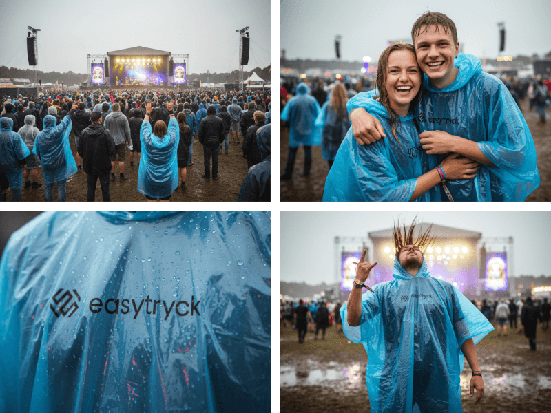 Engångsponcho med tryck