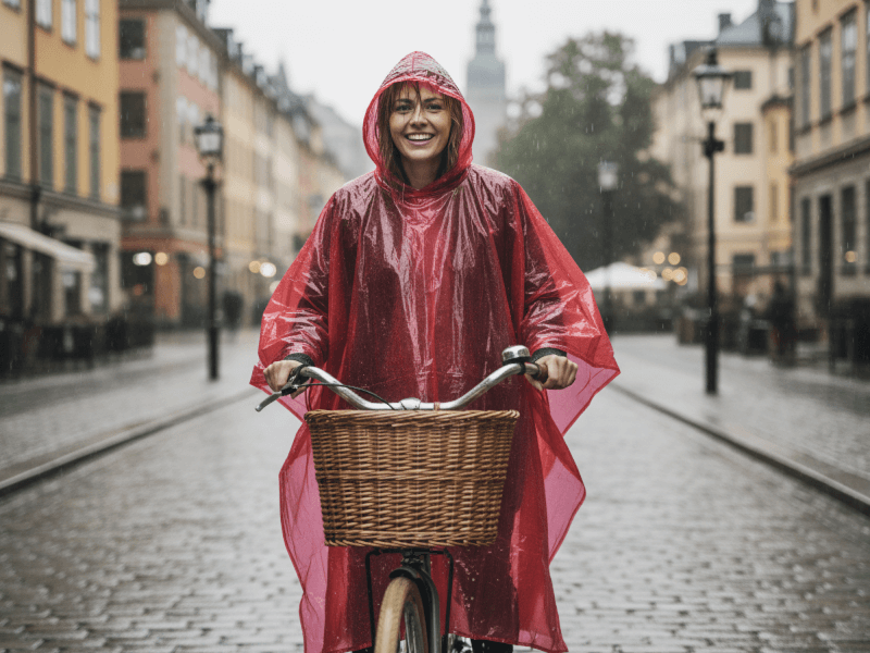 Engångsponcho med tryck