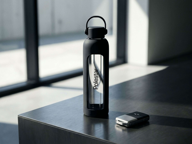 Vattenflaska Tide i aluminium med skruvlock med tampotryck - med Polestar-logotyp