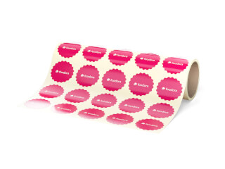 Etiketter på rulle - bestruket papper