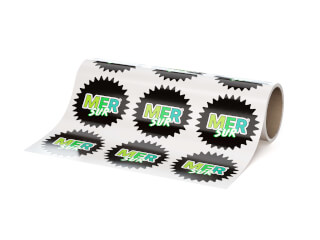 Etiketter på Rulle - Vit Vinyl