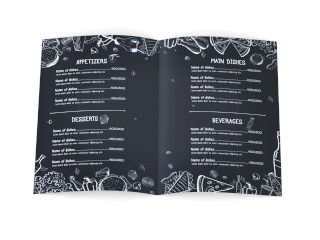 Menyfolder 4 sidor - Referensbild